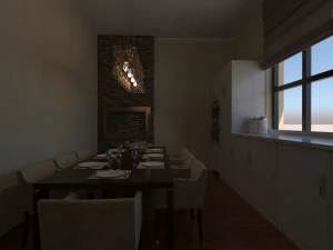 Barn Style Cottage with interior 3D Model
