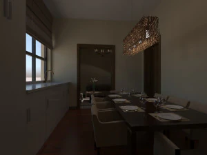 Barn Style Cottage with interior 3D Model