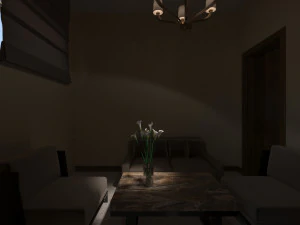 Barn Style Cottage with interior 3D Model