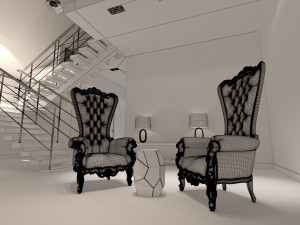 Barn Style Cottage with interior Modelo 3D