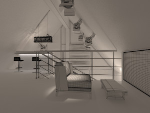 Barn Style Cottage with interior Modelo 3D
