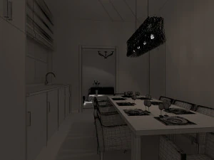 Barn Style Cottage with interior 3D Model