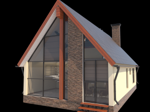 Barn Style Cottage with interior Modelo 3D