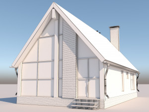 Barn Style Cottage with interior Modelo 3D