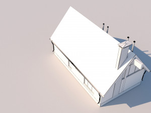 Barn Style Cottage with interior Modelo 3D
