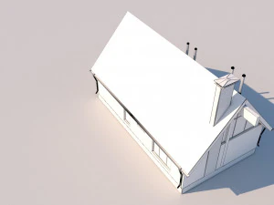 Barn Style Cottage with interior 3D Model
