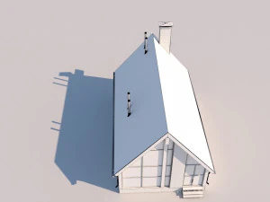 Barn Style Cottage with interior 3D Model