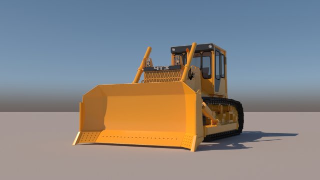 Bulldozer ChTZ 10M 3D मॉडल .c4d .max .obj .3ds .fbx .stl .blend