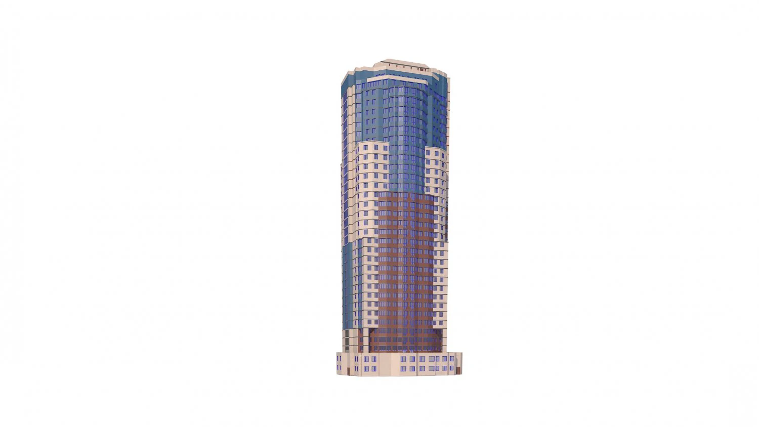 City High Building 3D Model .c4d .max .obj .3ds .fbx .stl .blend 