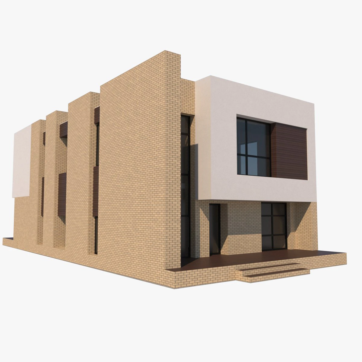 Modern Cottage 3D Model .c4d .max .obj .3ds .fbx .stl .blend 