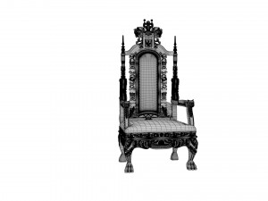 Red Gold Throne Baroque Chair Model 3D