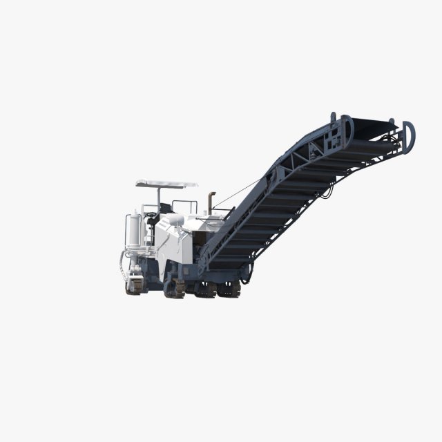 Asphalt cold milling machine 3D Model .c4d .max .obj .3ds .fbx .stl .blend 