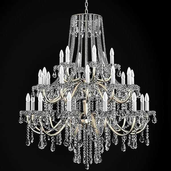 Chandelier classic crystal swarowski faustig luxury 3D Model .c4d .max .obj .3ds .fbx .stl .blend 
