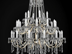 Chandelier classic crystal swarowski faustig luxury 3D Model