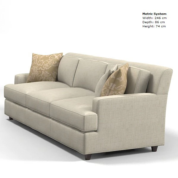 Baker jaques garcia 3766-97 modern contemporary sofa 3D Model .c4d .max .obj .3ds .fbx .stl .blend