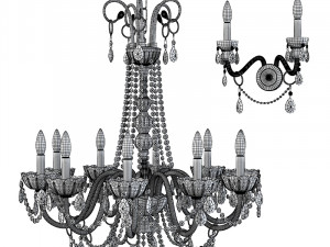 Italamp collezione 262 263 classic chandelier and wall lamp 3D Modell