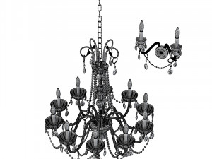 Italamp collezione 262 263 classic chandelier and wall lamp 3D Modell