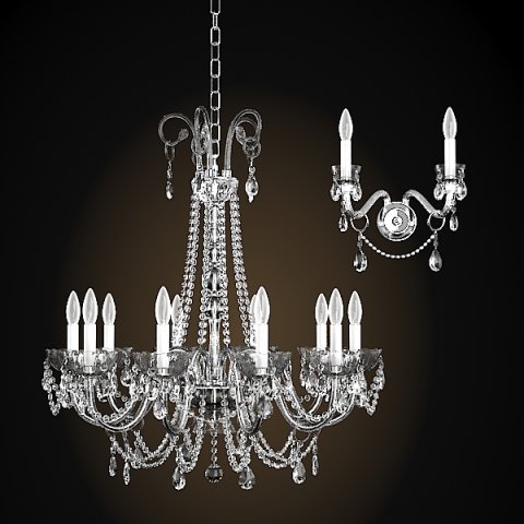 Italamp collezione 262 263 classic chandelier and wall lamp 3D Modell .c4d .max .obj .3ds .fbx .stl .blend