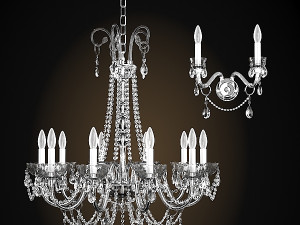 Italamp collezione 262 263 classic chandelier and wall lamp Modelo 3D