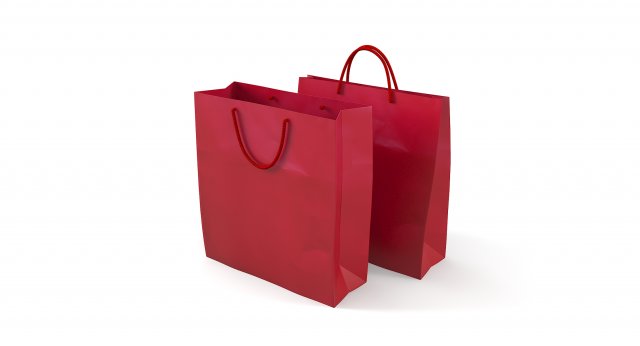 Paper Carry Retail Gift Bags 3D Модель .c4d .max .obj .3ds .fbx .stl .blend 