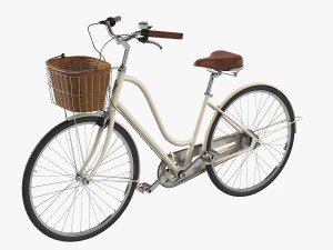 Bicicletta da donna con cestino Modello 3D