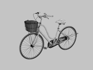 Womens Bike With Basket 3D 模型