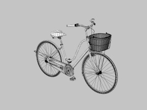 Womens Bike With Basket 3D 模型