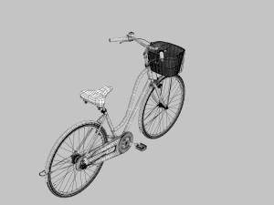 Womens Bike With Basket 3D 模型