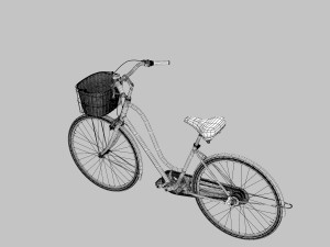 Womens Bike With Basket 3D 模型