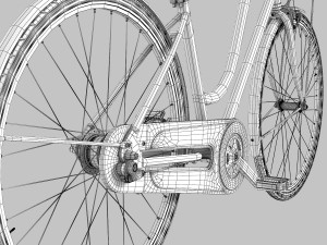 Womens Bike With Basket 3D 模型