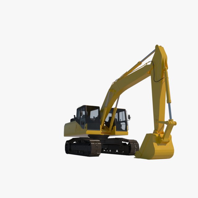Two cabin Excavator 3D Модель .c4d .max .obj .3ds .fbx .stl .blend