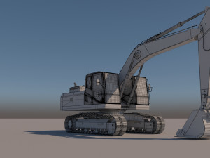 Two cabin Excavator 3D Модель