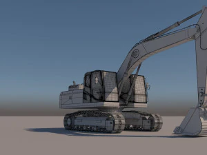 Two cabin Excavator 3D Model