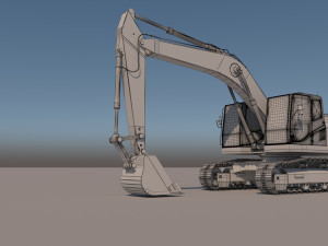 Two cabin Excavator 3D Модель