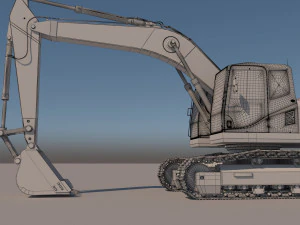 Two cabin Excavator 3D Model