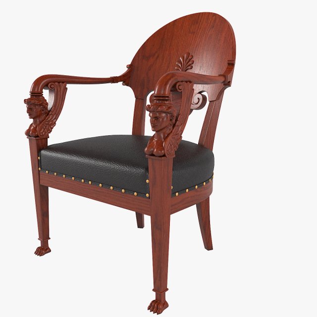 Gambs Chair by Heinrich Daniel Gambs 3D Model .c4d .max .obj .3ds .fbx .stl .blend 
