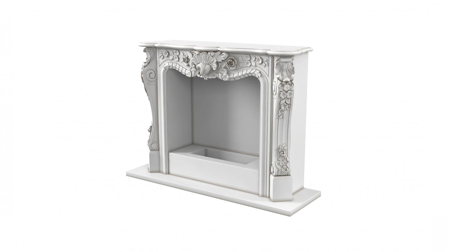 Classic Fireplace 3D Model .c4d .max .obj .3ds .fbx .stl .blend