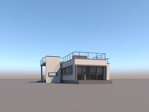 Modern flat roof house 3D Model