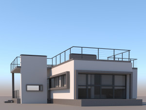 Modern flat roof house 3D Модель