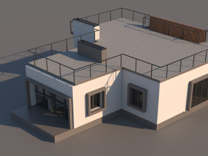 Modern flat roof house 3D Модель