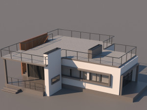 Modern flat roof house 3D Модель
