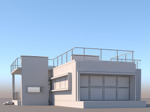 Modern flat roof house 3D Модель