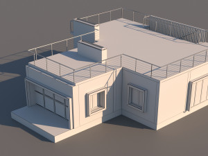 Modern flat roof house 3D Модель