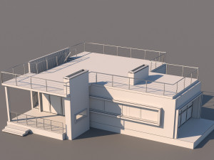 Modern flat roof house 3D Модель