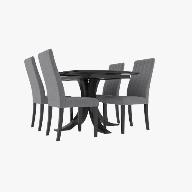 Loft Dining Table Set 3D Model .c4d .max .obj .3ds .fbx .stl .blend 
