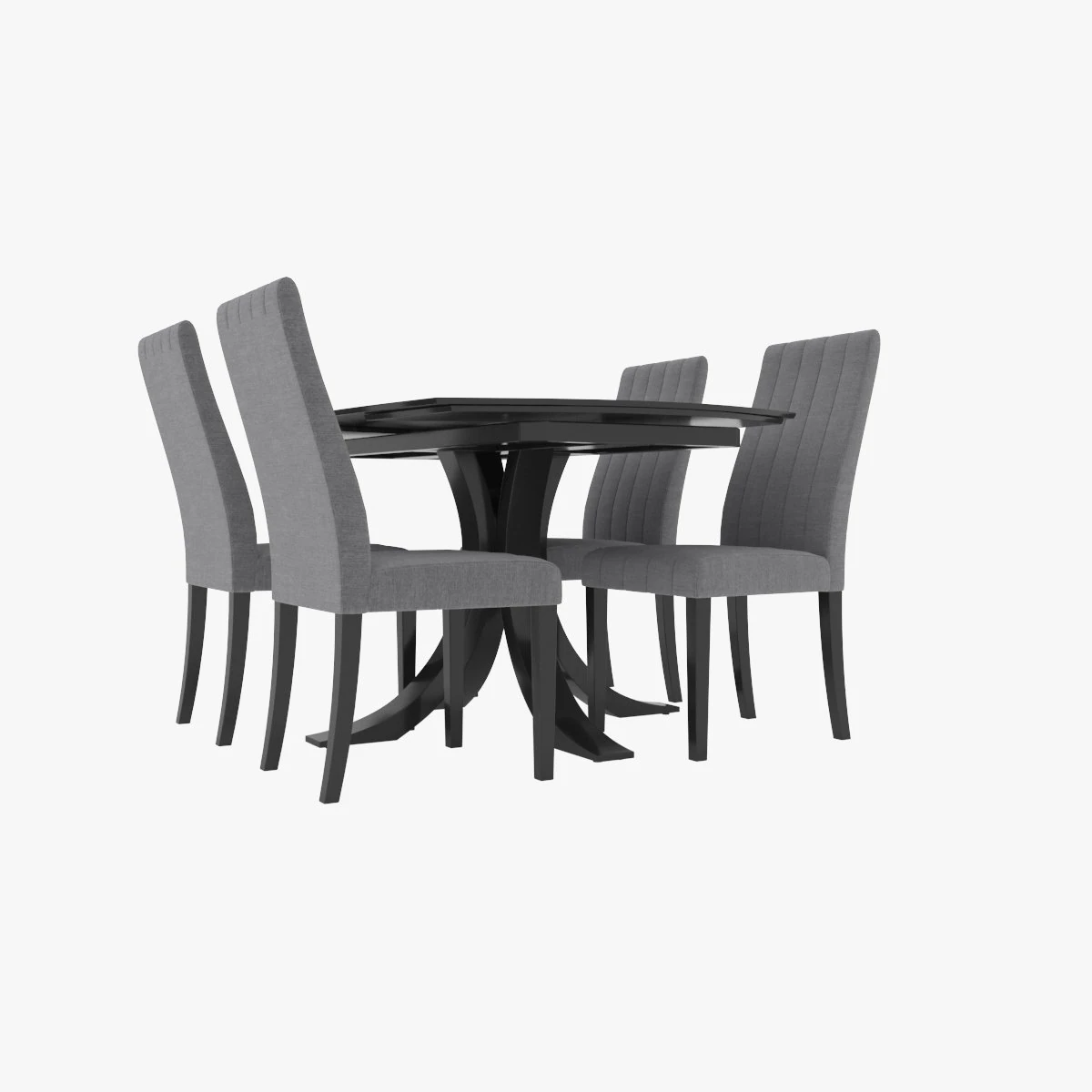 Loft Dining Table Set 3D Model .c4d .max .obj .3ds .fbx .stl .blend 