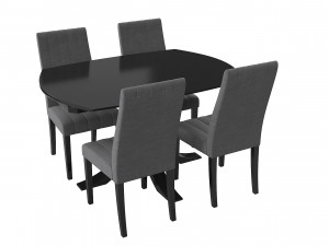 Loft Dining Table Set 3D Model