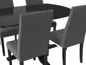 Loft Dining Table Set 3D Model