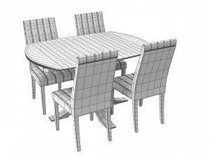 Loft Dining Table Set 3D Model