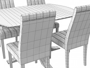 Loft Dining Table Set 3D Model